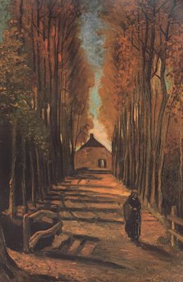 Vincent Van Gogh Avenue of Poplars in Autumn (nn04) oil painting picture